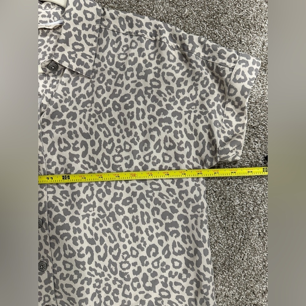 Soft Surroundings Leopard Print Button Front Short Sleeve Shirt Dress Small - Picture 6 of 7